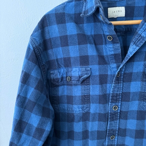 Jachs mens bundle of two XL button down flannels blue and red - Picture 3 of 10